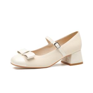 Zomila Женские туфли Мэри Джейн на массивном каблуке экрю, цвет Ecru