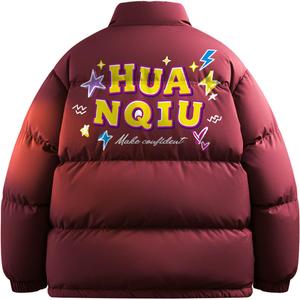 Пуховик Unisex с воротником стойкой утепленный HUANQIU, burgundy