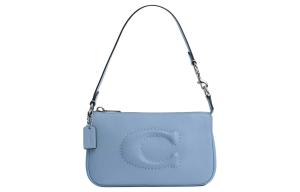 COACH Нолитская кожаная женская сумка через плечо маленькая васильковый синий и разноцветный