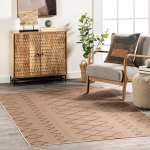 nuLOOM ковер 122 x 183 см Easy-Jute, машинная стирка, противоскользящий, для гостиной спальни детской комнаты домашний декор, геометрический натуральный