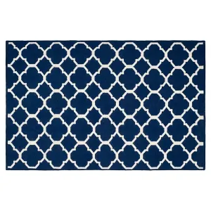 Элегантный шерстяной ковер ручной работы Dhurries с четырехлистником Safavieh, мультиколор, 77x122 см