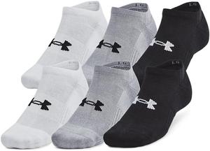 Under Armour Unisex-Adult тренировочные хлопковые носки No Show, 6 пар, (035) Steel/White/Black