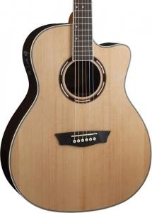 Акустическая гитара Washburn AG70CE Grand Auditorium Acoustic-Electric Guitar, Natural w/ Case