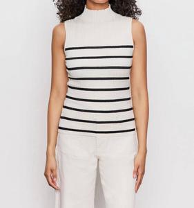 Рибленый топ с воронкообразным воротником в светло-дубовом и черном цветах Sanctuary