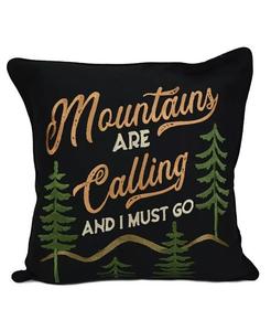 Декоративная подушка «Медвежья гора» с росписью, 18 x 18 дюймов Donna Sharp, черный