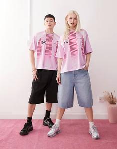 Футболка унисекс розового цвета Collusion