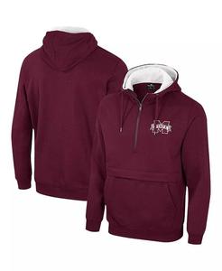 Мужская темно-бордовая толстовка с капюшоном Mississippi State Bulldogs Half-Zip Colosseum