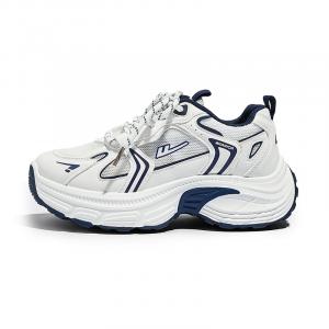 WARRIOR Низкие дышащие кроссовки с толстым верхом, амортизирующие, унисекс, белые, темно-синие