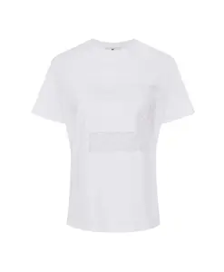 Джерсийская футболка с макрологотипом из вуали Elisabetta Franchi, белый