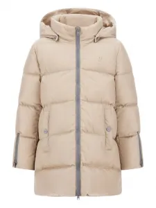 Стеганое пальто с капюшоном Herno Kids, светло-бежевый