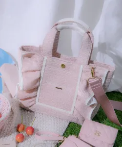 Сумка-тоут с оборками из пастельного твида Jill By Jill Stuart, цвет Pink