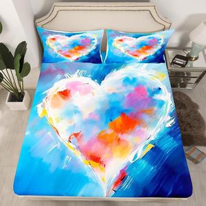 Erosebridal Богемский комплект постельного белья Queen Blue Tie Dye с градиентом желтого оранжевого и розового цвета, принт акварель омбре, материал с глубоким карманом, Multi 23