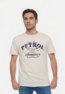 Футболка Petrol Industries Print T-shirt, Antique White Melee/White