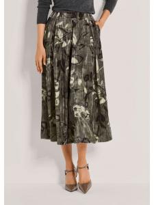 MADELEINE Элегантная юбка миди с цветочным узором, свинцово-серого/многоцветного цвета