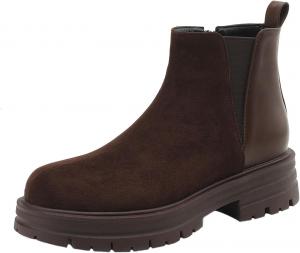 Женские модные ботильоны LYYSKY с круглым носком и невысоким каблуком 4 см, короткие ботинки в винтажном стиле, черные и коричневые, размеры US4-US9.5