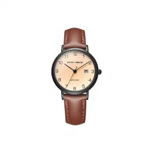 Disney Часы Mickey Series Quartz Movement Leather Strap Watch Women's Watch Coffee Watch Dial