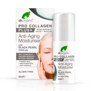 Омолаживающий увлажняющий крем Pro Collagen Plus+ Con Complejo De Perla Negra Dr. Organic, 50 ml
