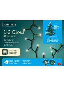 Lumineo Гирлянда из 1-2 светодиодов Glow Compact 400, 1,5 м, зеленый кабель, теплый белый свет