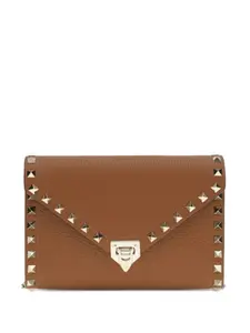 Мини-сумка с фирменной отделкой заклепками Rockstud Valentino Garavani, коричневый