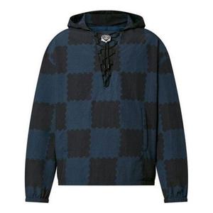 Толстовка men's x nigo2 crossover lv2 ss22 grid drawstring navy blue Louis Vuitton, синий
