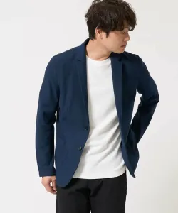 Летняя пиджак из ткани пике с фактурой "слаб" (легкий уход/эластичная) Avv, цвет Navy