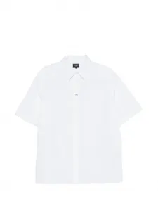 Рубашка с короткими рукавами и нашивкой-логотипом Fendi, белый