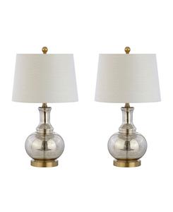 Настольная светодиодная лампа Lavelle Glass, комплект из 2 штук Jonathan Y, серебро