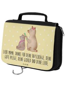 Mr. & Mrs. Panda Детская косметичка в форме медведя с надписью пастельно-желтого цвета