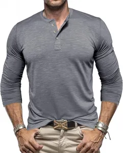 Мужская повседневная рубашка-поло с длинным рукавом и карманом CHXLQQX