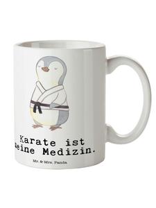 Кофейная кружка Пингвин карате с белой надписью Mr. & Mrs. Panda