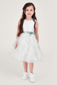 Платье подружки невесты из тюля с бантом Monsoon, белый