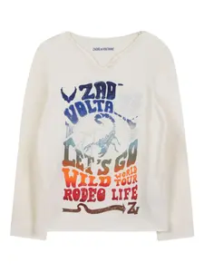 Футболка с длинными рукавами и графичным принтом Zadig & Voltaire Kids, нейтральный