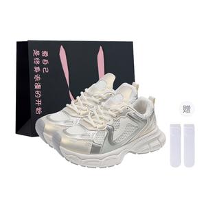 Boldi Kuki Скользоустойчивые массивные кроссовки женские низкие в коробке - золотистые (с сумкой для покупок и носками), цвет Gold (Shopping Bag Included+Socks)