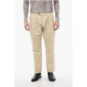 Плиссированные брюки LEXNDER с заклепками John Richmond, Beige