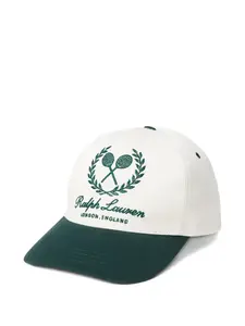 Бейсболка из саржи с вышитым гербом Ralph Lauren Purple Label, белый