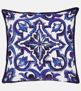 Подушка из ткани с мелким принтом Dolce&Gabbana Casa, Maiolica Blue Mediterraneo