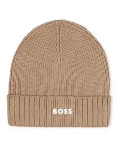 Детская шапка из полиэстера BOSS Kidswear, коричневый