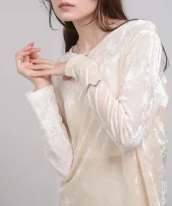 Прозрачный велюровый базовый топ