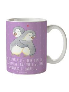 Кружка для офиса на 14-ю годовщину свадьбы, свадьба цвета слоновой кости с... в лавандовой мечте Mr. & Mrs. Panda