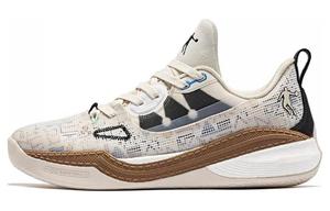 Баскетбольные кроссовки Sharp Edge 6.0PRO LOW мужские с низким верхом белые/черные/коричневые Qiaodan