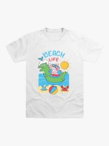 Футболка Brand Threads Kids' George Beach Life Peppa Pig, White/Multi