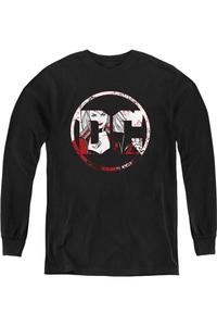 Батмен DC Comics Логотип Харли Молодежный свитшот с длинным рукавом Gildan, черный