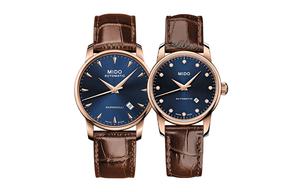 MIDO Часы Baroncelli Automatic Mechanical Movement Unisex Watch 38mm Blue Dial Stainless Steel Case Leather Strap