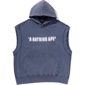 Bape Studded Garment Dye Logo безрукавка худи A BATHING APE, синий