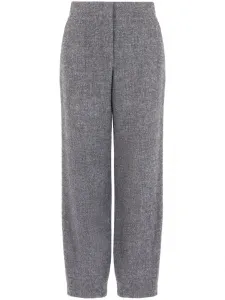 Зауженные брюки с завышенной талией Emporio Armani, серый