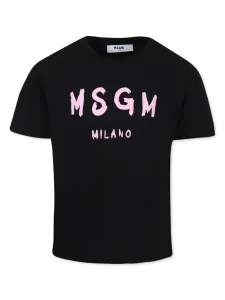 Футболка с логотипом MSGM Kids, черный