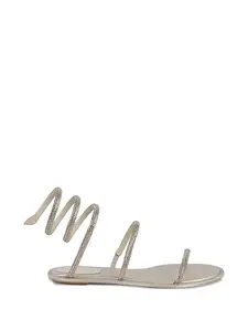 Босоножки, украшенные стразами Rene Caovilla, бежевый