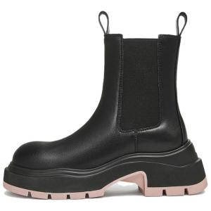 TATA Челси ботинки женские черные с розовой подошвой, цвет Black with Pink Sole