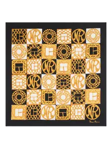 Шелковый шарф в клетку Nina Ricci, черный