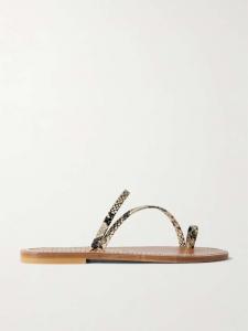 Шлепанцы Actium из кожи с эффектом змеи K Jacques St Tropez, мультиколор